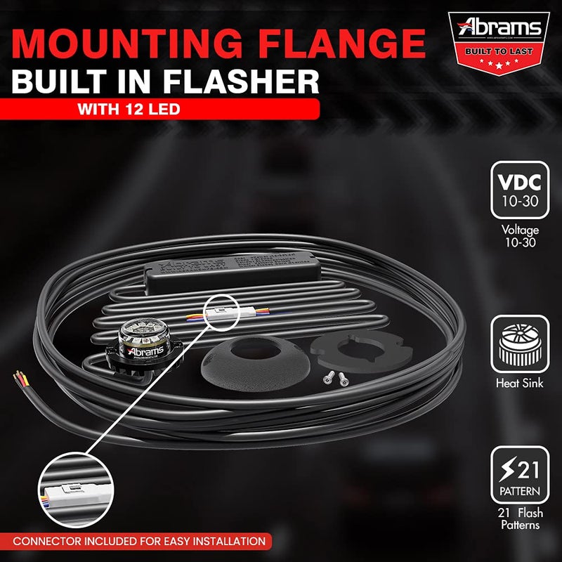 Abrams SAE Class-1 Blaster 120 (White/White) 36W - 12 LED Emergency Vehicle Truck LED Hideaway Surface Mount Strobe Warning Light - Image 5